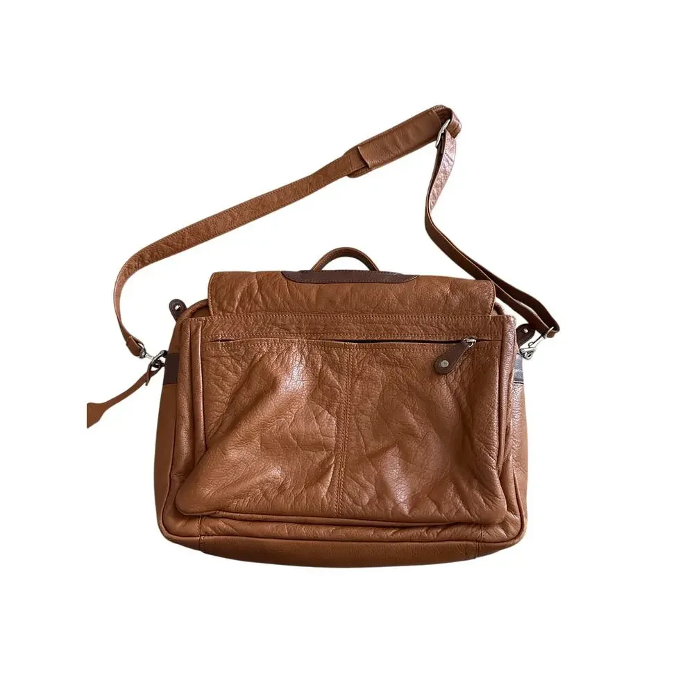 Vintage Danilos Fine Leather Briefcase Messenger Cognac